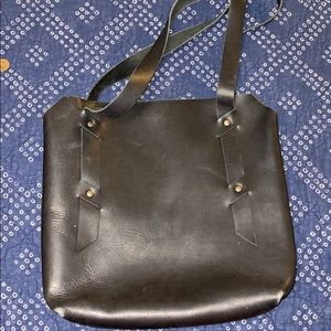 Genuine leather medium tote bag